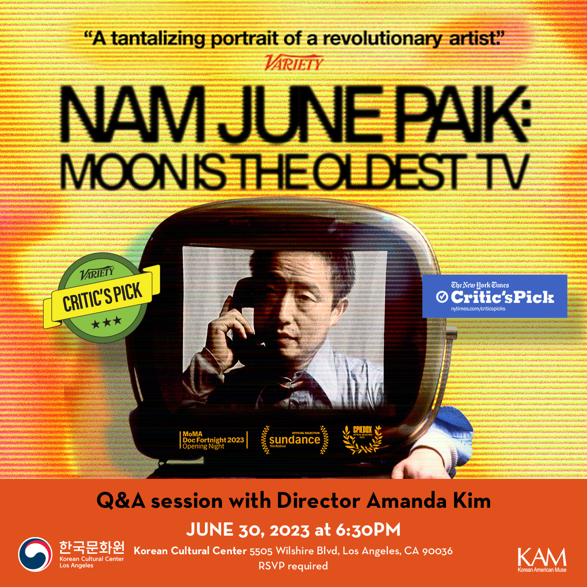 Nam June Paik: Moon is the Oldest TV Screening and Meet with Dir Amanda Kim